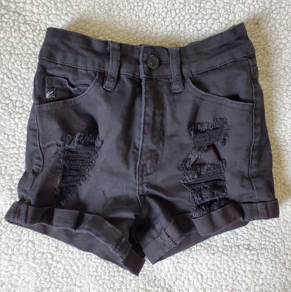 Black ripped jeans shorts